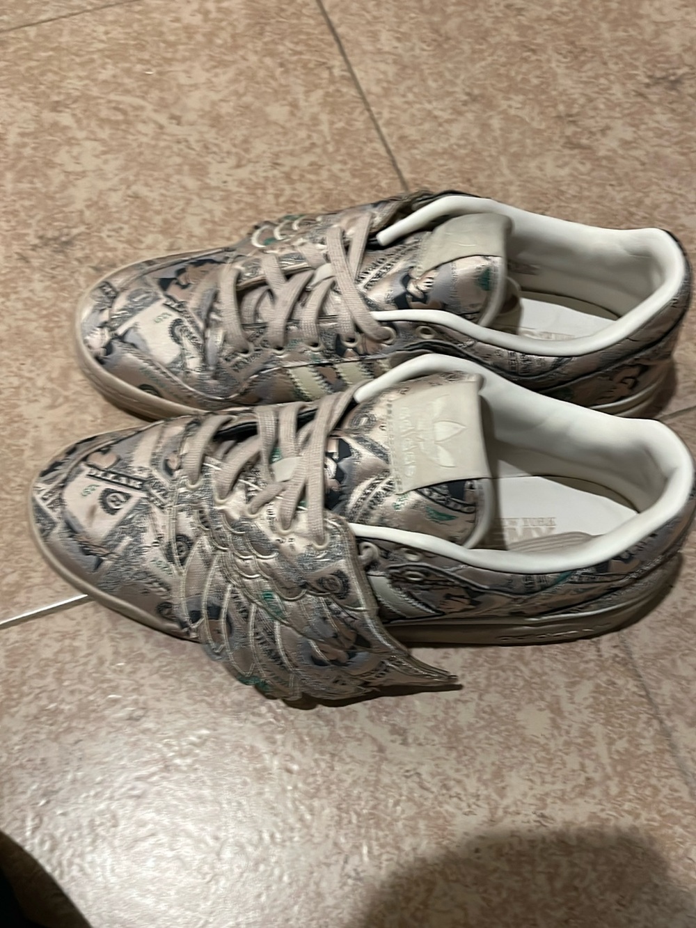 Jeremy Scott x Adidas Beige Metallic Winged Sneakers